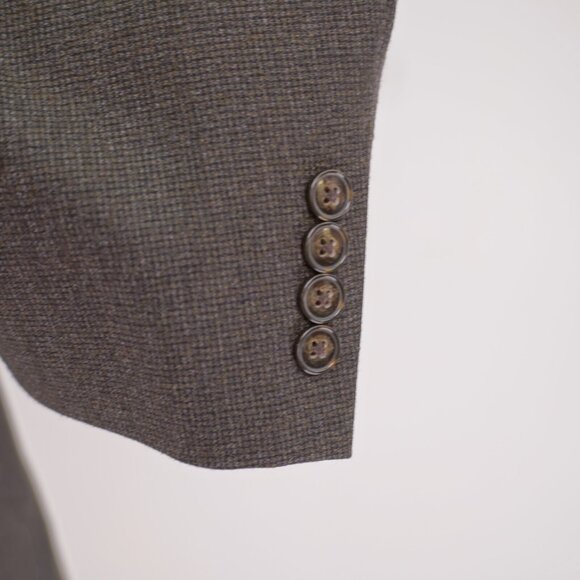 Calvin Klein Brown Black Soft Wool Star Check 2 Button 40S Tagged 40R Sport Coat - Picture 3 of 11